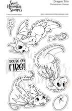 Load image into Gallery viewer, Clear Stamp Set - Dragon Trio 4x6
