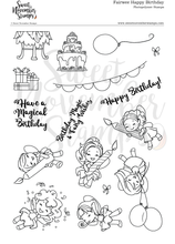 Load image into Gallery viewer, Clear Stamp Set - Fairwee Happy Birthday
