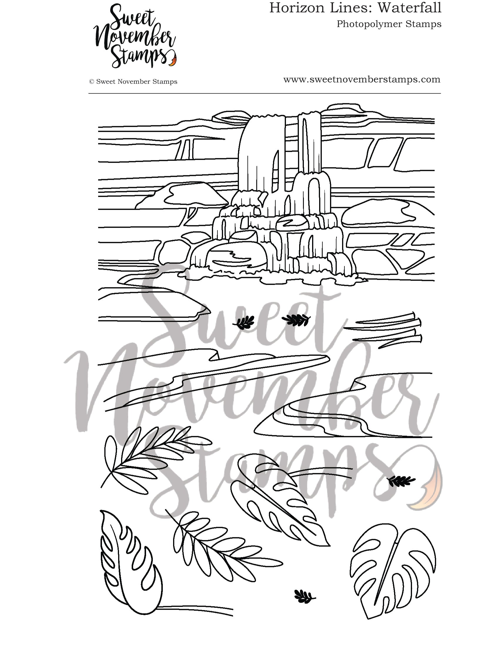 Clear Stamp Set - Horizon Lines: Waterfall – Sweet November Stamps