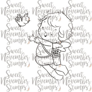 Digital Stamp - Baby Cupid: Cupid and the Dove