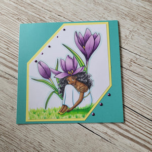 Digital Stamp - Spring Flower Faes: Crocus