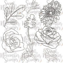 Load image into Gallery viewer, Digital Stamp - Scene Builder: Rose and Gerbera Daisy Background set