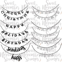 Load image into Gallery viewer, Digital Stamp - Holiday Banner Sentiment Pack