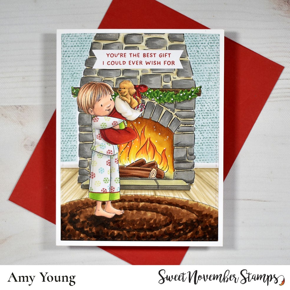 Digital Stamp - The Stockings Were Hung: Fireplace