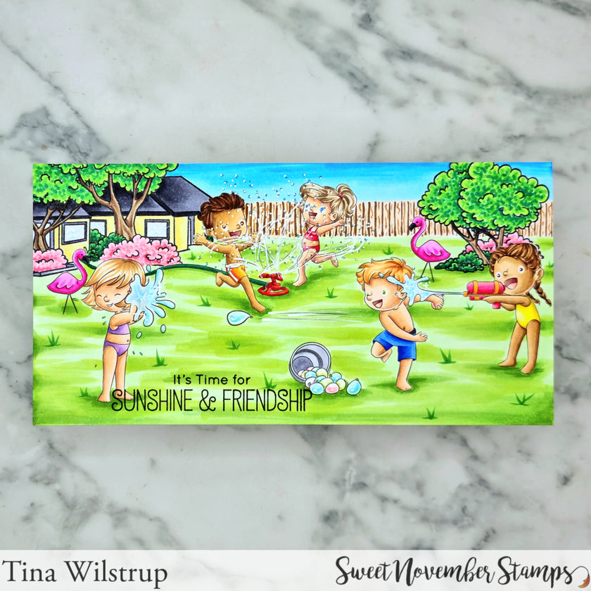 Digital Stamp - Wet and Wild Water Balloon Fight