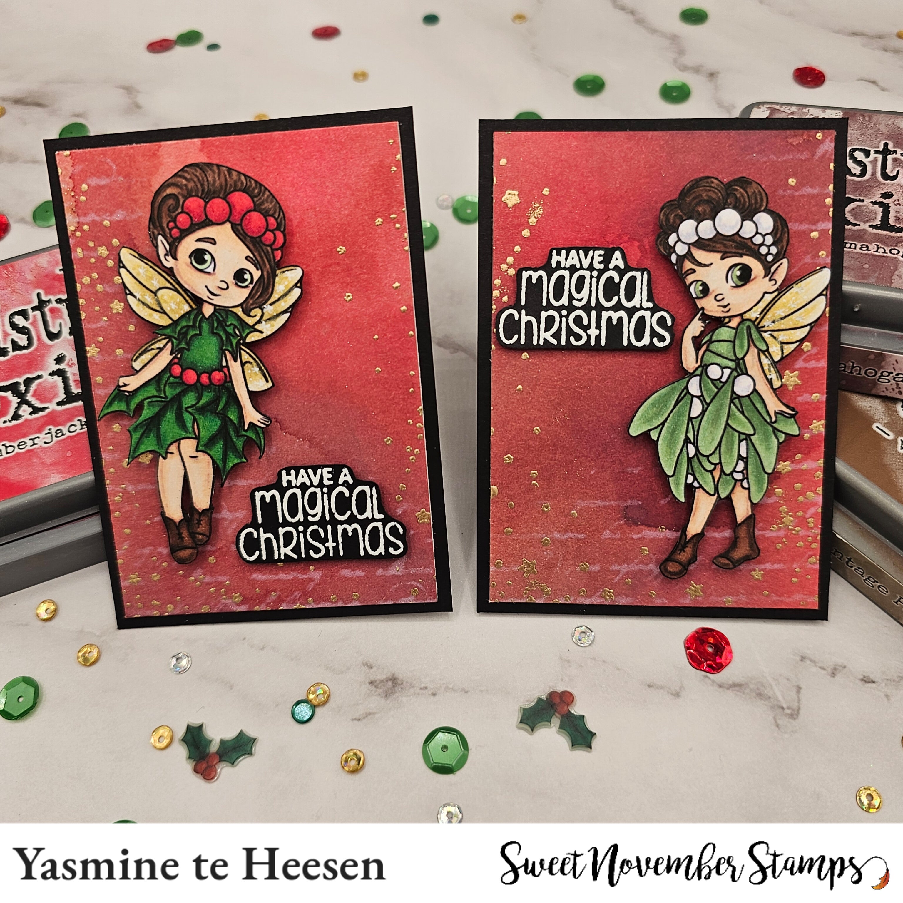 Clear Stamp Set - Mistletoe and Holly Fairies
