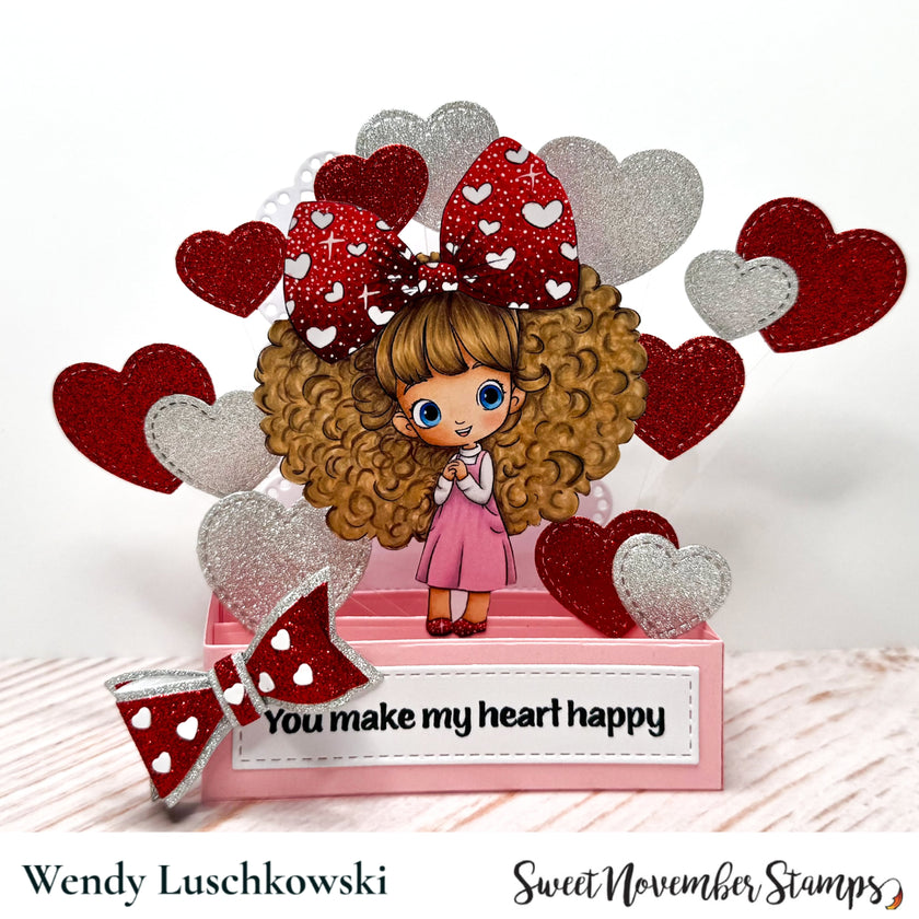 Digital Stamp - Hearts and Bows: Helena Hearts