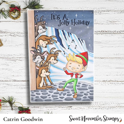 Digital Stamp - No Peeking: Reindeer