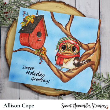 Digital Stamp - Cozy Fall Birds: Birdhouse and Worm