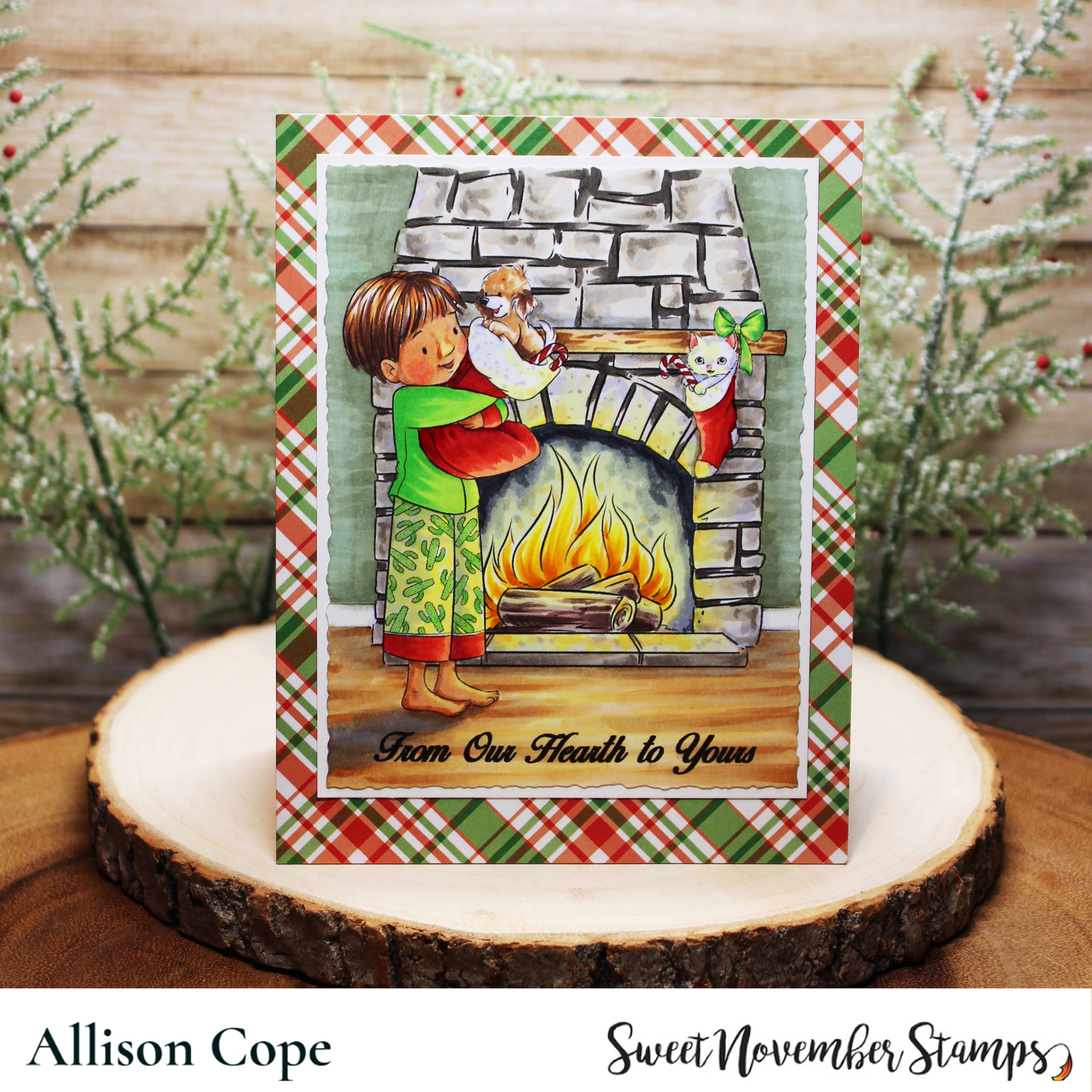 Digital Stamp - The Stockings Were Hung: Fireplace