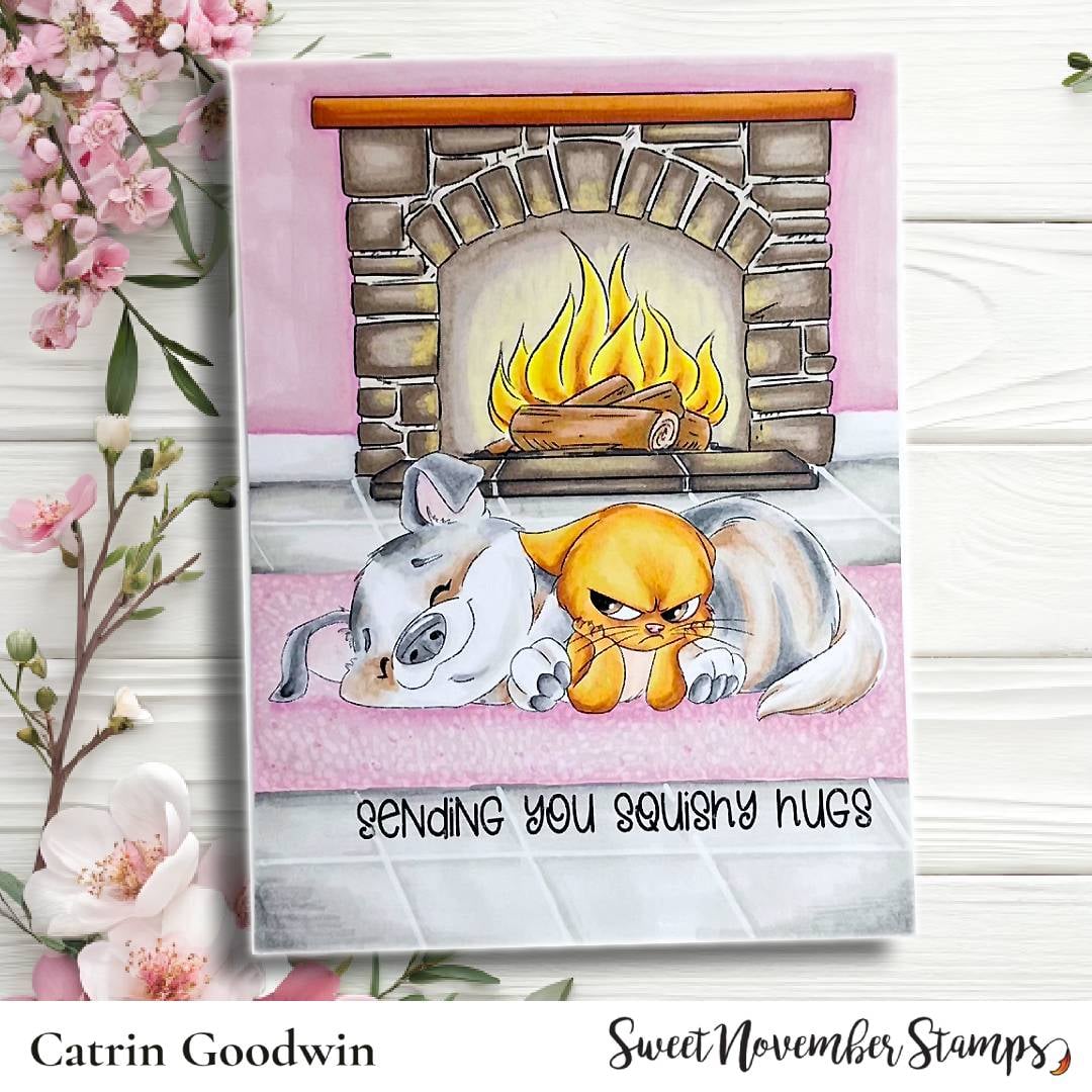 Digital Stamp - Scrappy and Sulky: Snuggle Time