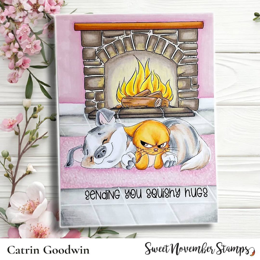 Digital Stamp - Scrappy and Sulky: Snuggle Time