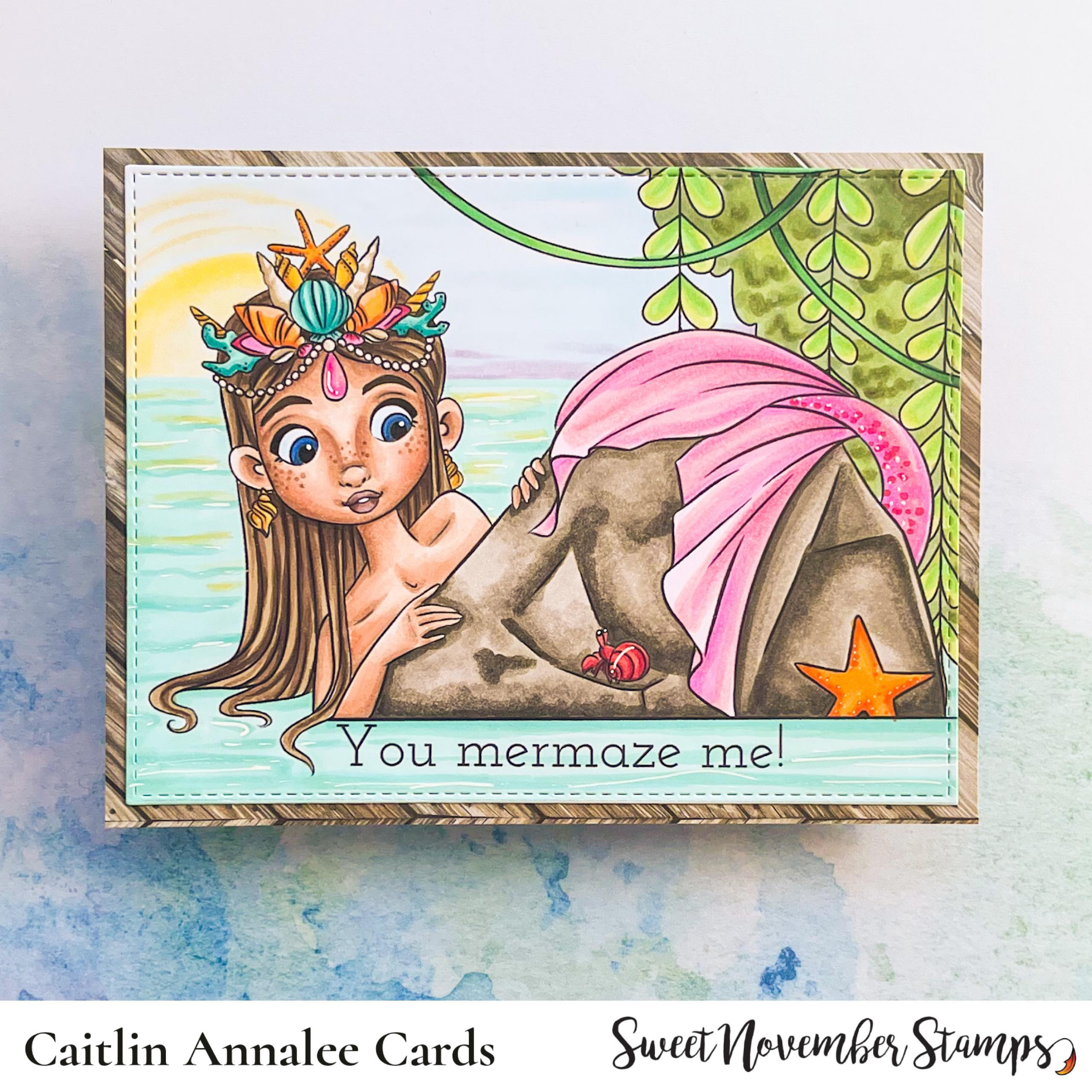 Digital Stamp - Sea Queens: Cyan