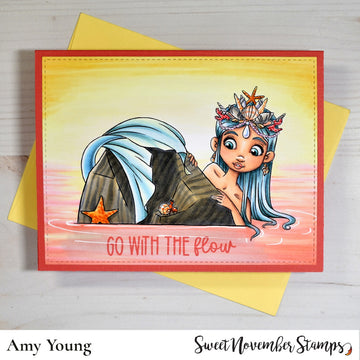 Digital Stamp - Sea Queens: Cyan