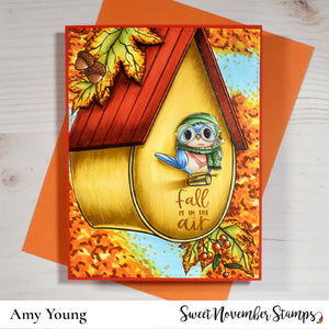 Digital Stamp - Cozy Fall Birds: Birdhouse and Worm