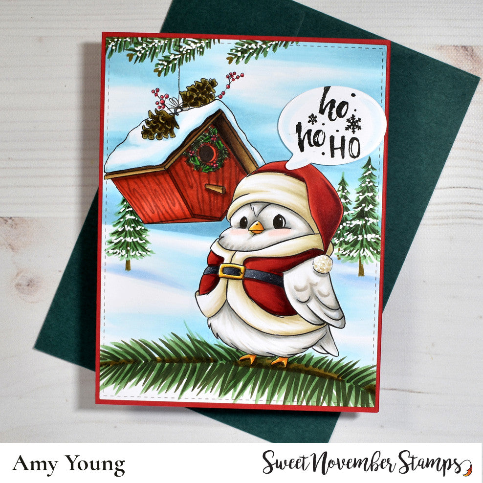 Digital Stamp - Santa Bird