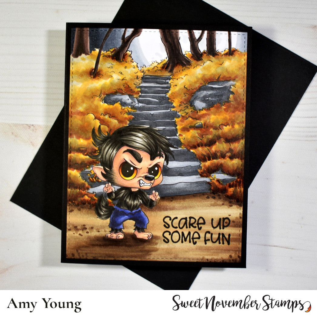 Digital Stamp - Li'l Wolfy Scary