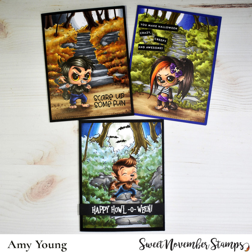 Digital Stamp - Background Builder: Forest Staircase