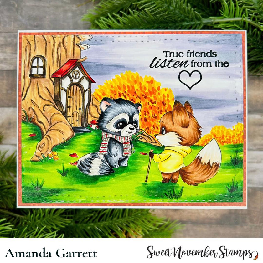 Digital Stamp - Cozy Fall Critters: Tree House