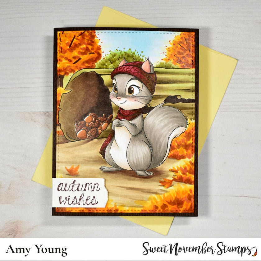 Digital Stamp - Cozy Fall Critter: Suzy Squirrel