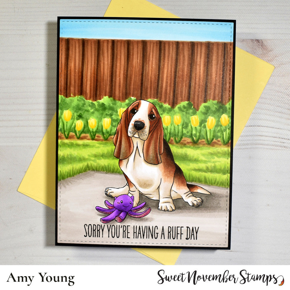 Digital Stamp - Dog Park 3: Bentley the Basset Hound