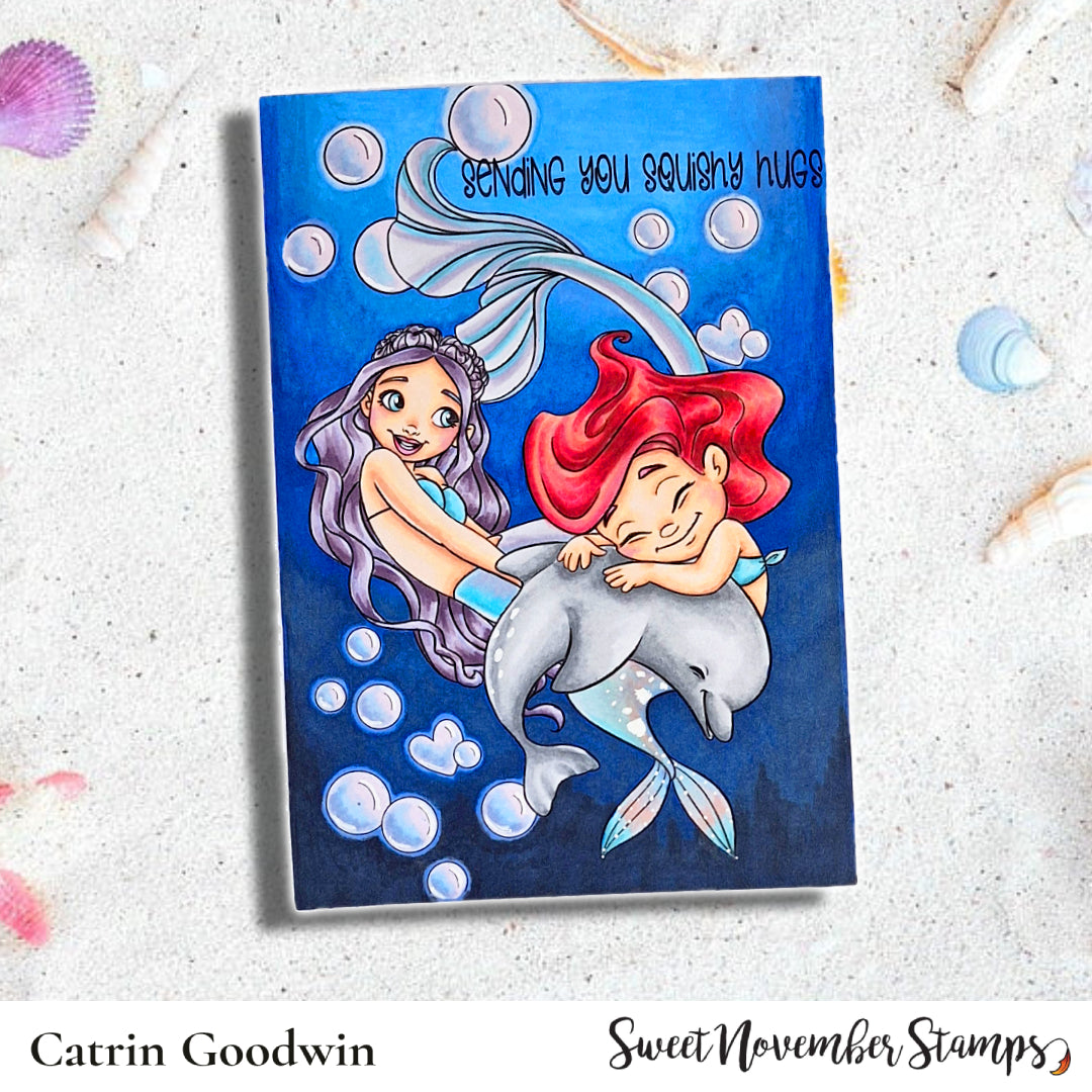 Digital Stamp - Dolphin Hugs