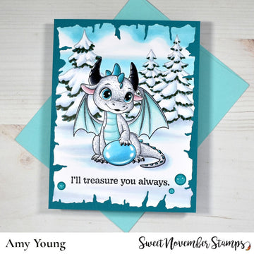 Clear Stamp Set - December Turquoise Dragon