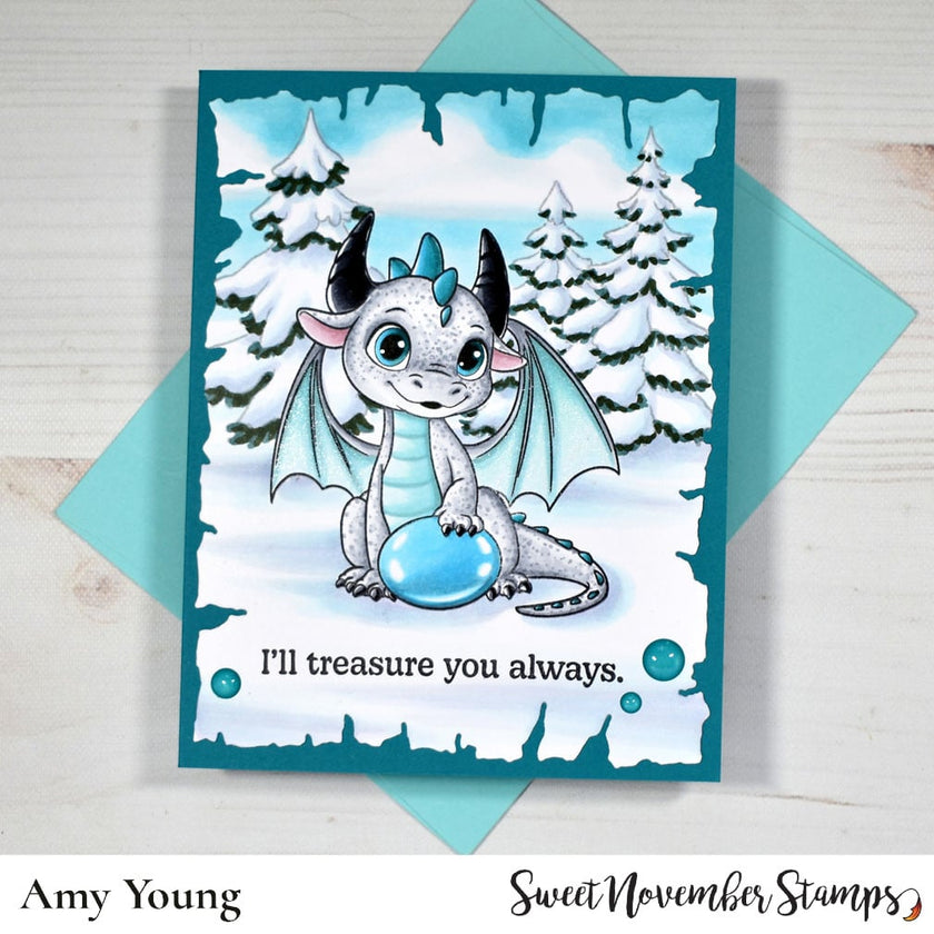 Clear Stamp Set - December Turquoise Dragon