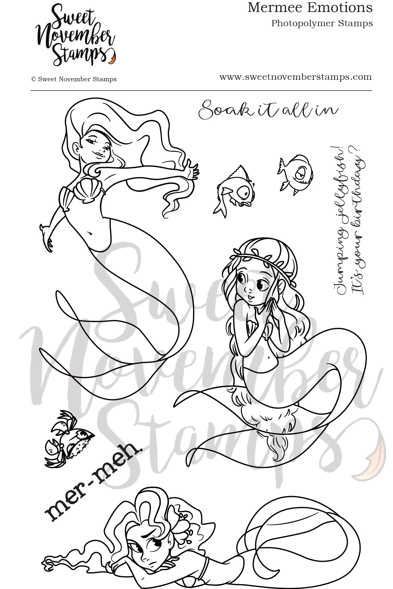 Clear Stamp Set - Mermee Emotions