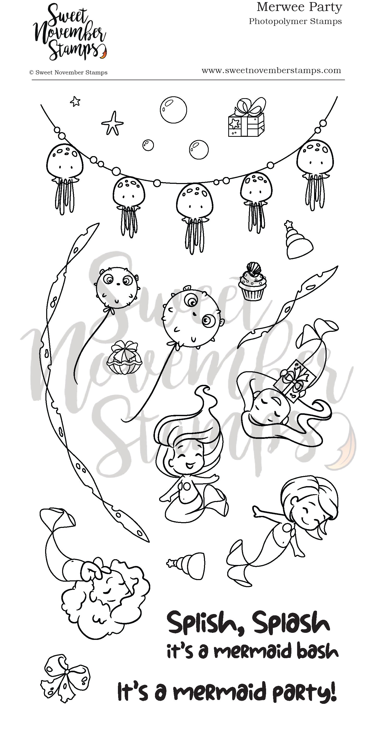 Clear Stamp Set - Merwee Party