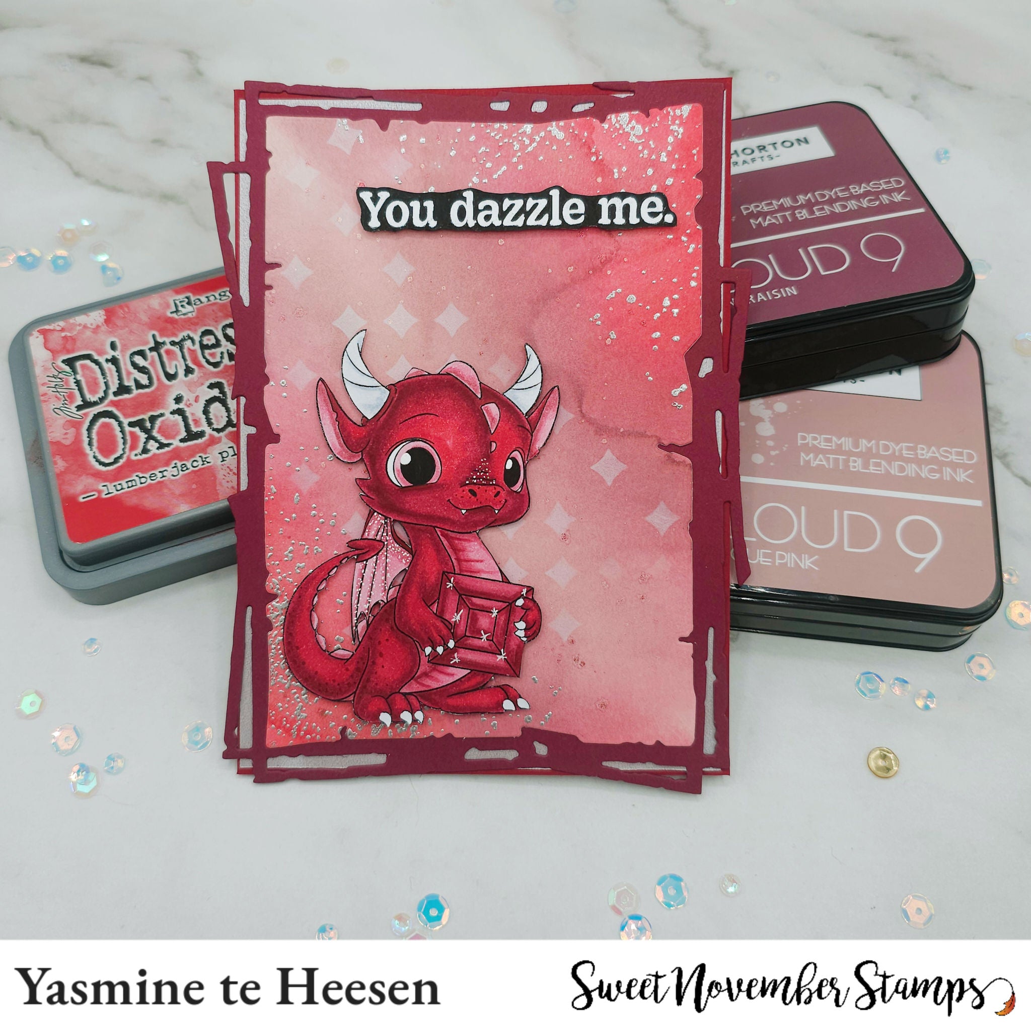 Clear Stamp Set - January Garnet Dragon