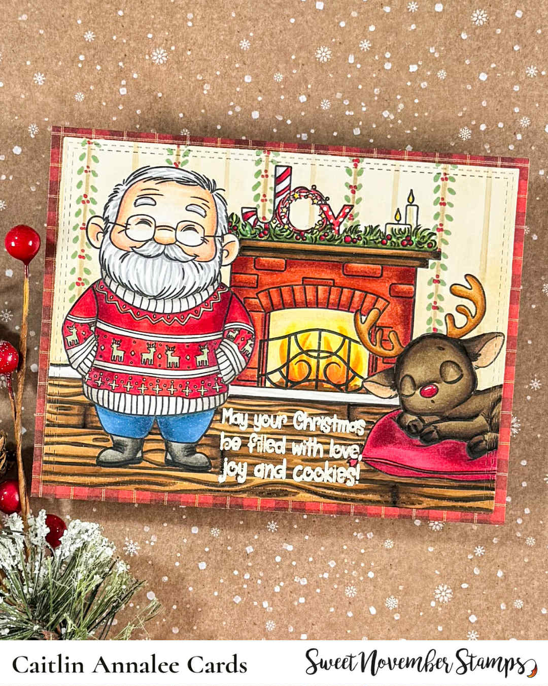 Clear Stamp Set - Off Duty Santa and Reindeer