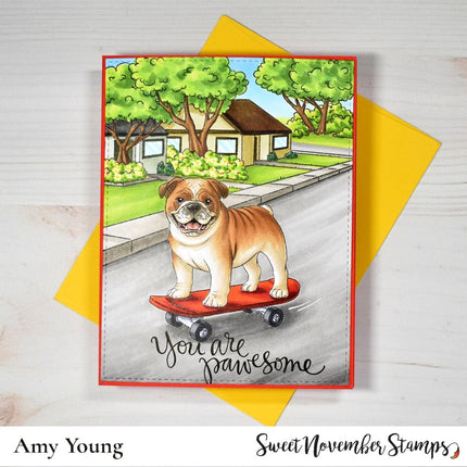 Digital Stamp - Dog Park 4: Dozer the English Bulldog