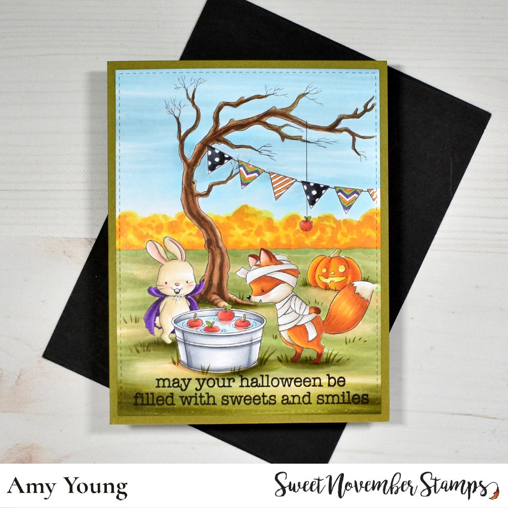 Digital Stamp - Halloween Party: Apple Bobbing