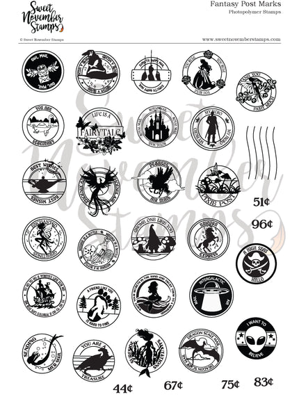 Clear Stamp Set - Fantasy Post Marks