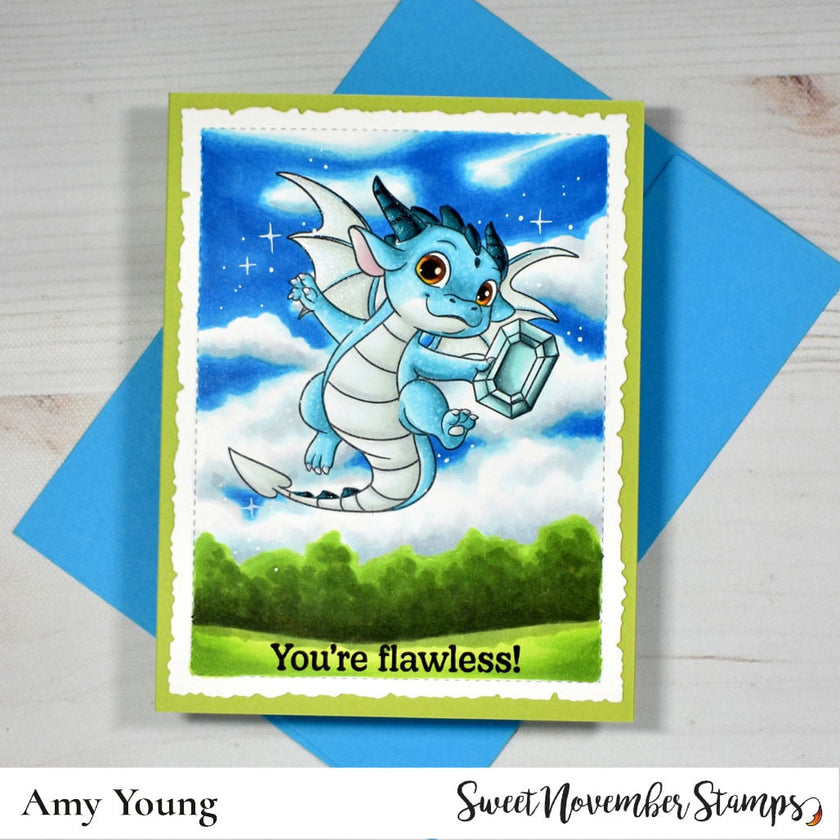 Clear Stamp Set - March Aquamarine Dragon