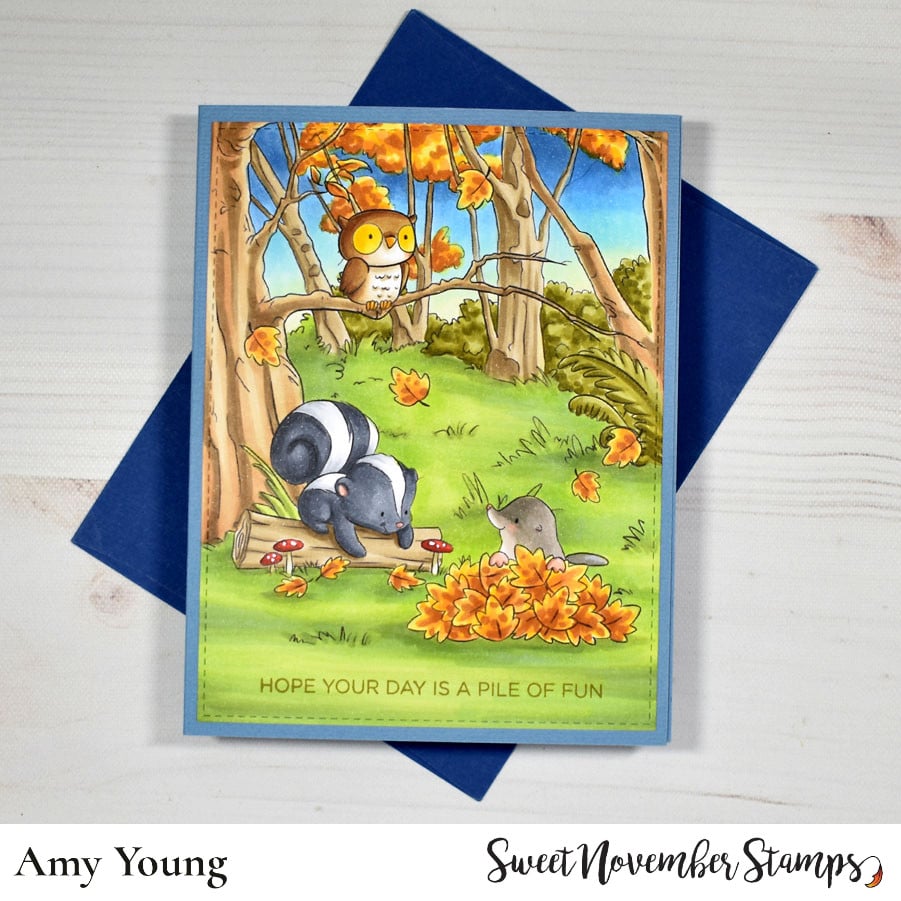 Digital Stamp - Fall Woodland: Moose, Beaver, Mole