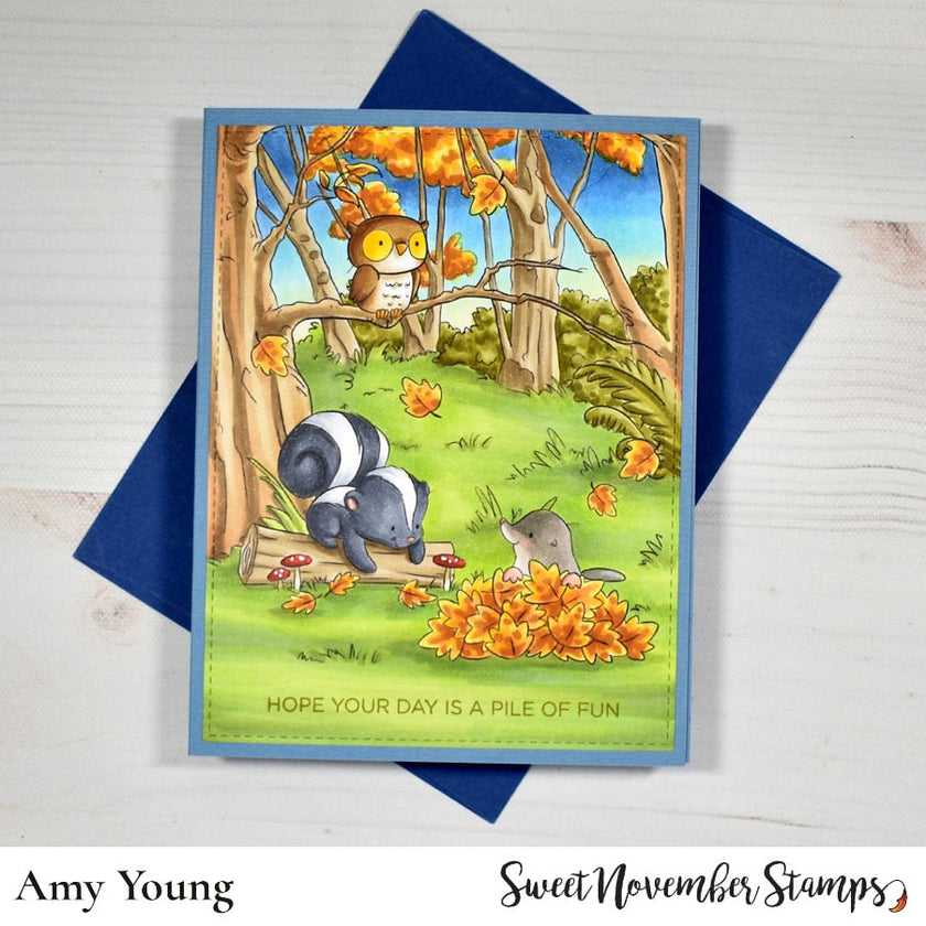 Digital Stamp - Fall Woodland: Moose, Beaver, Mole