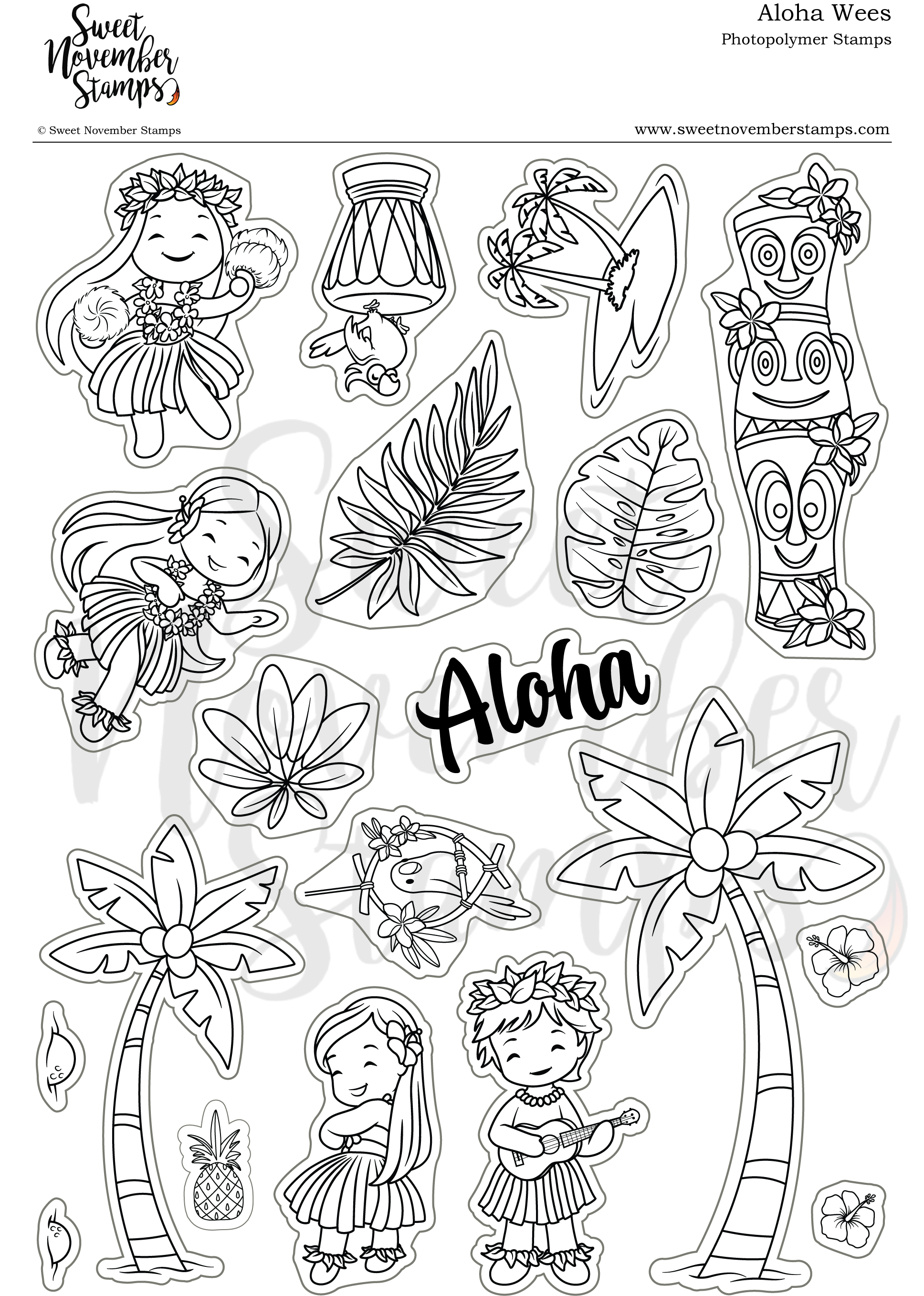 Clear Stamp Set - Aloha Wees