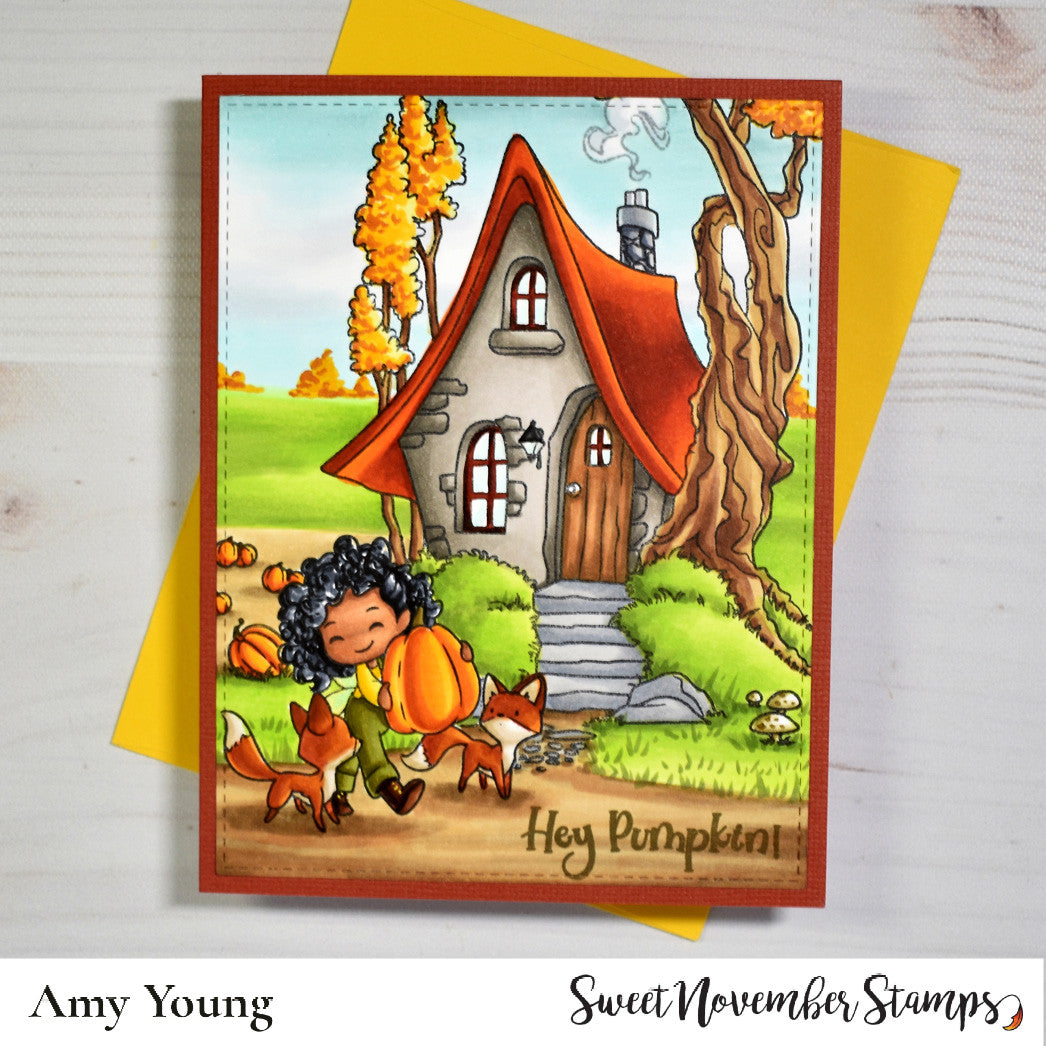 Clear Stamp Set - Background Builder: Autumn Cottages