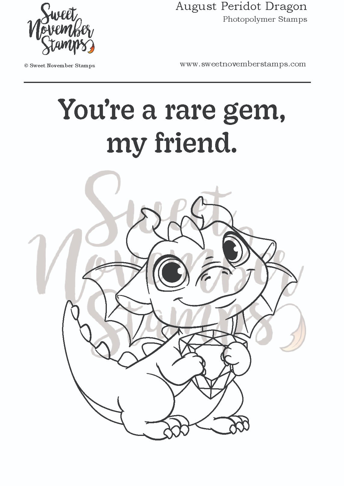 Clear Stamp Set - August Peridot Dragon