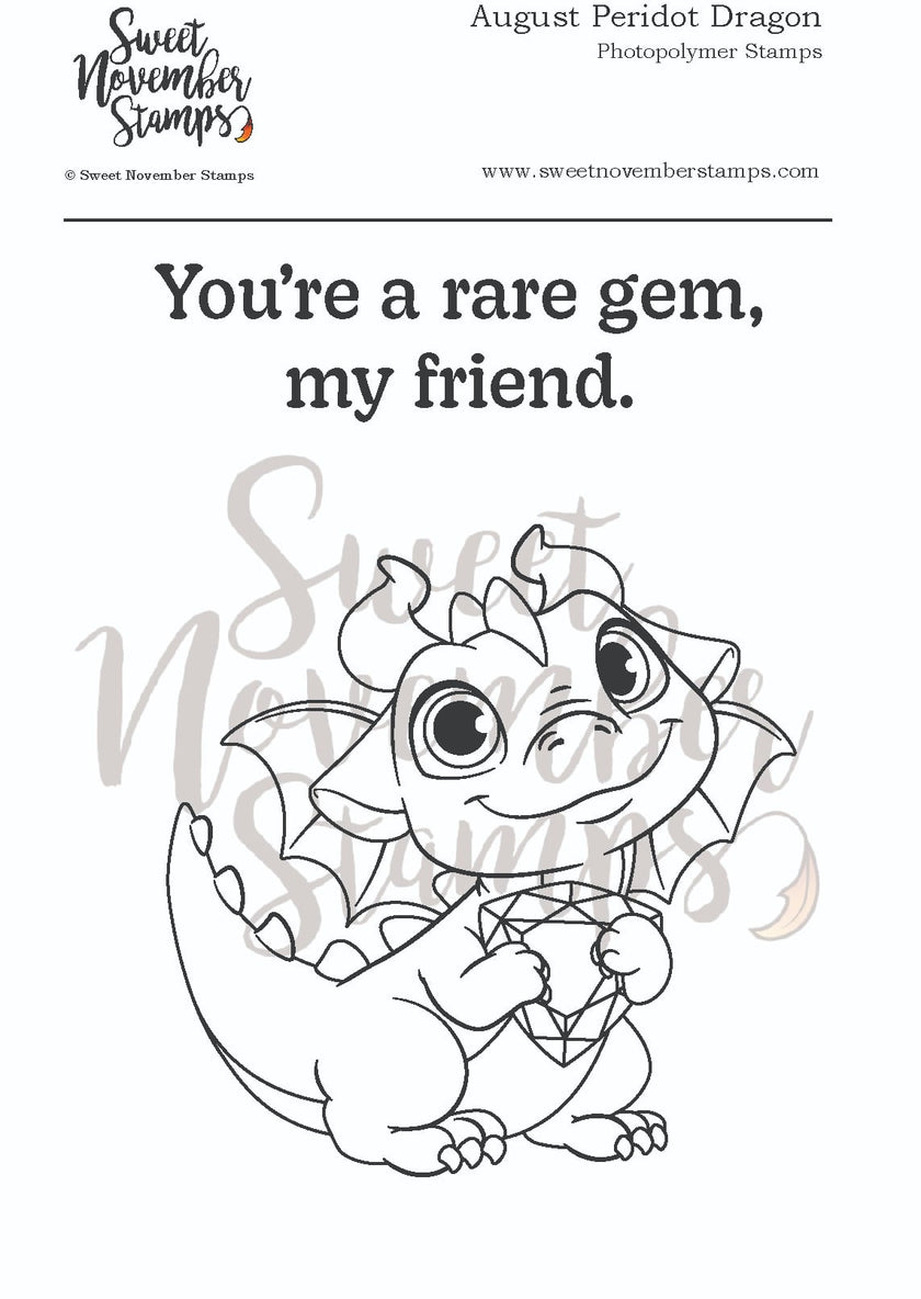 Clear Stamp Set - August Peridot Dragon