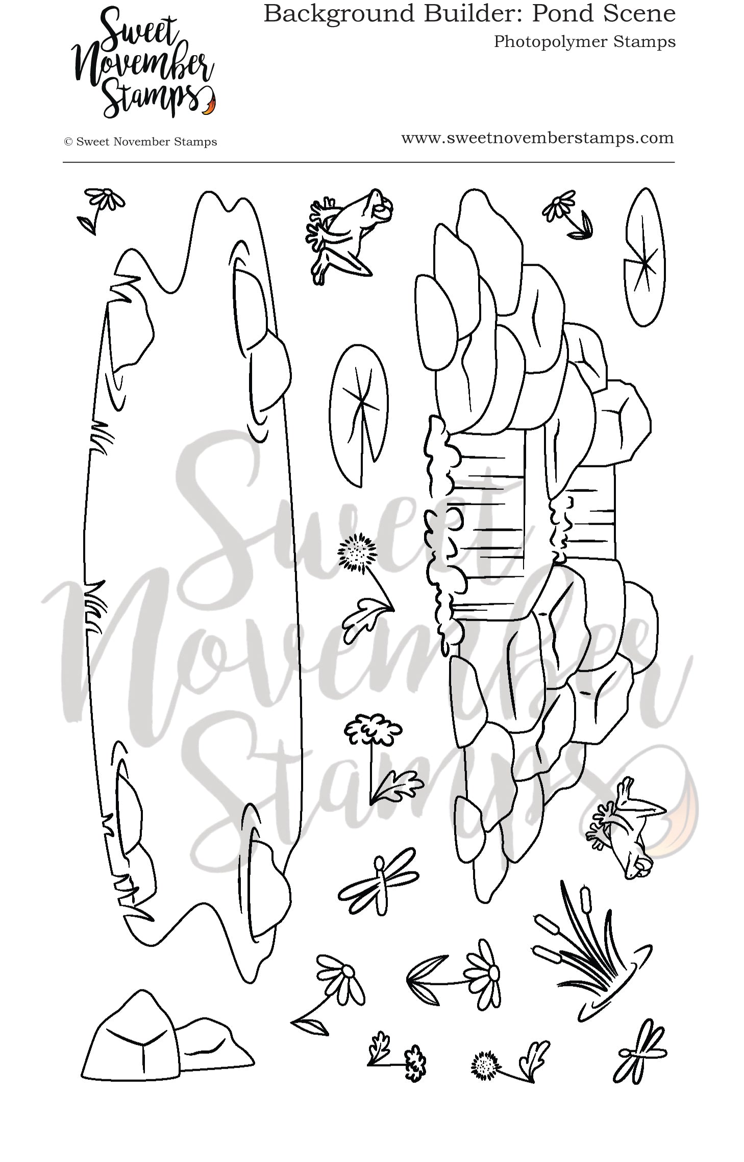 Clear Stamp Set - Background Builder: Pond Scene Builder