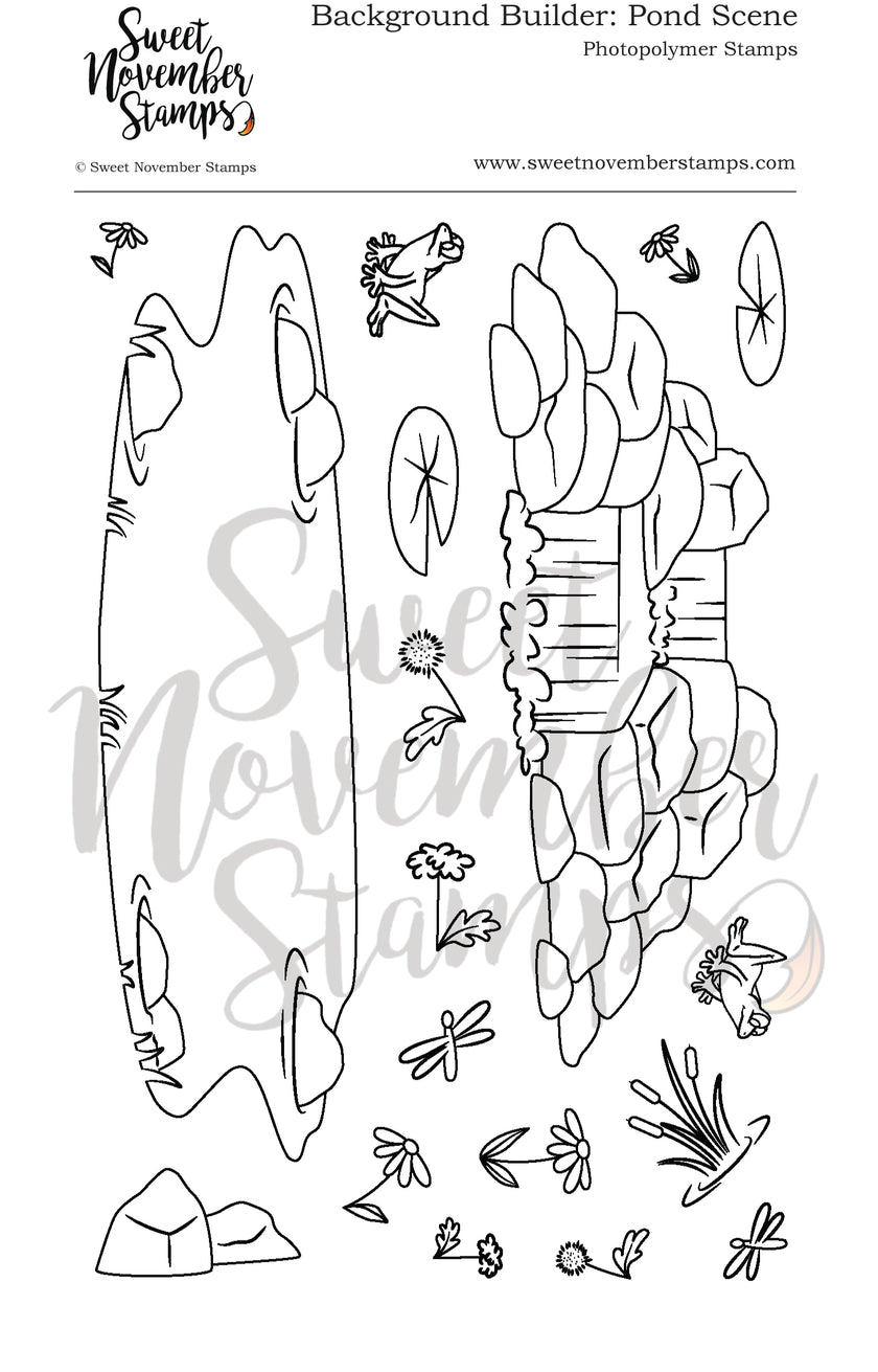 Clear Stamp Set - Background Builder: Pond Scene Builder
