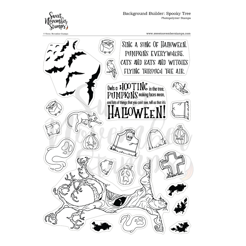 Clear Stamp Set - Background Builder: Spooky Tree