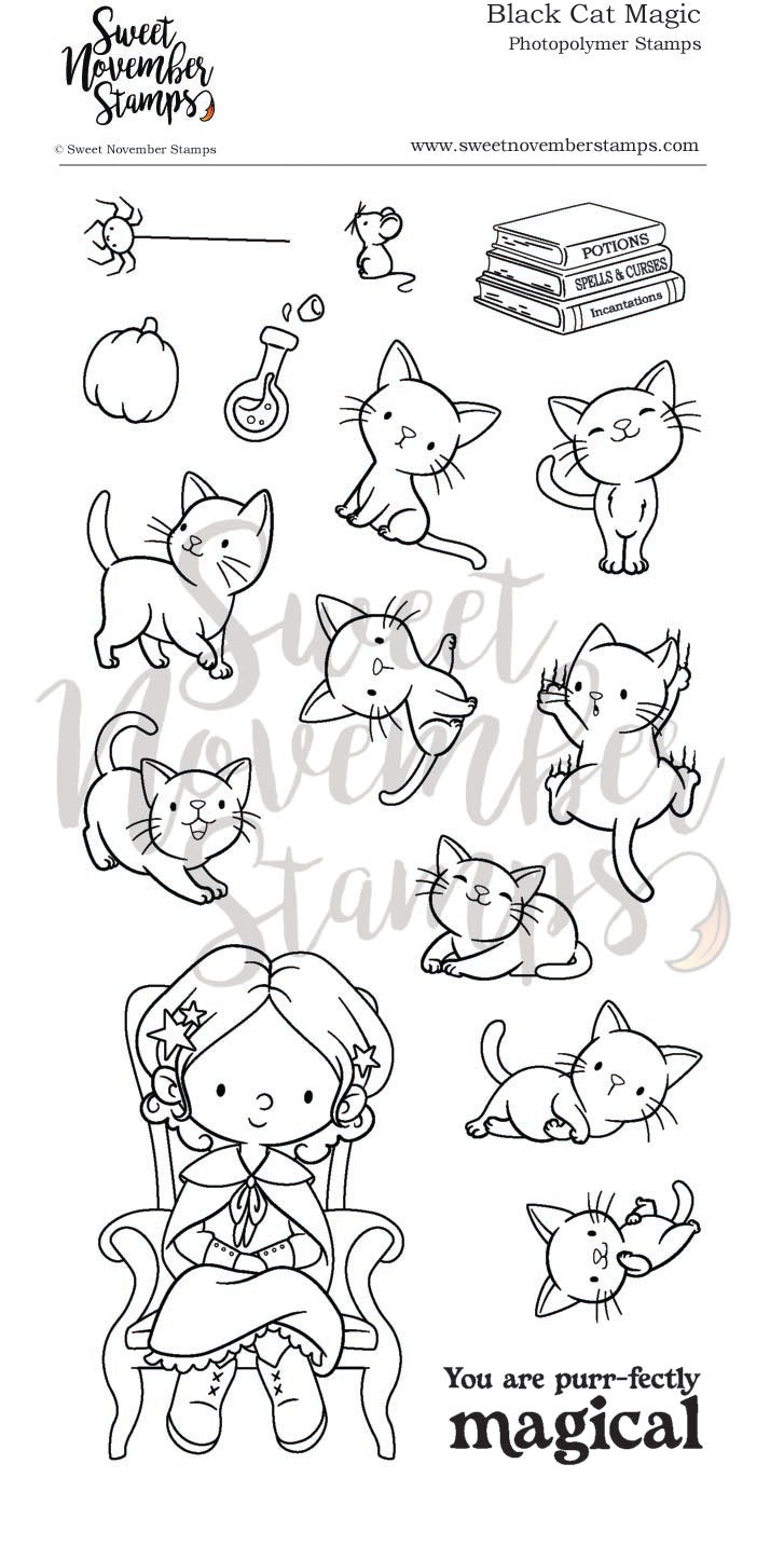 Clear Stamp Set - Black Cat Magic