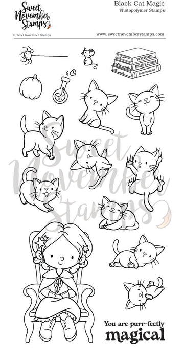 Clear Stamp Set - Black Cat Magic
