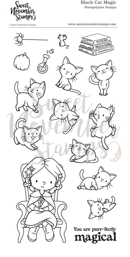 Clear Stamp Set - Black Cat Magic