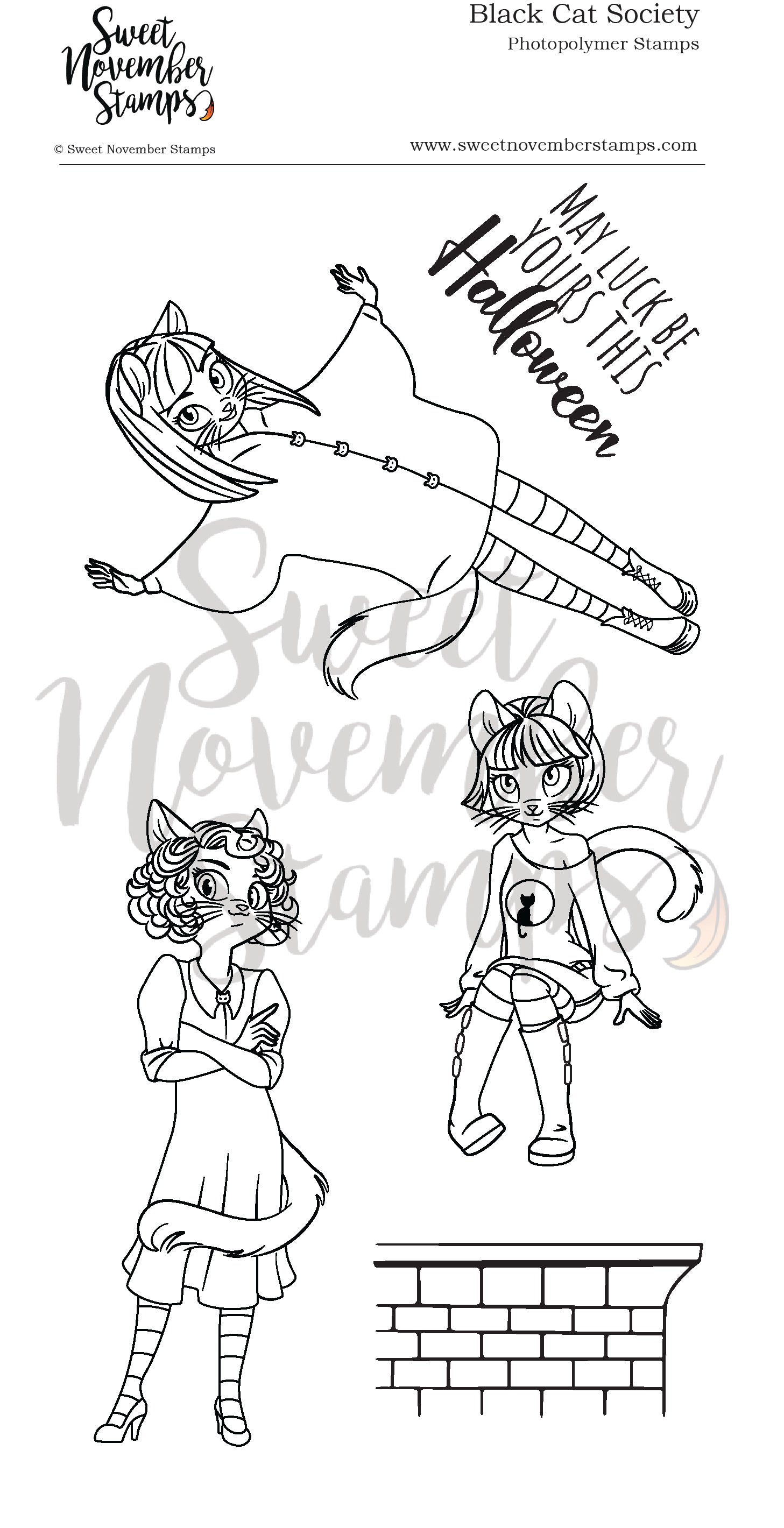 Clear Stamp Set - Black Cat Society