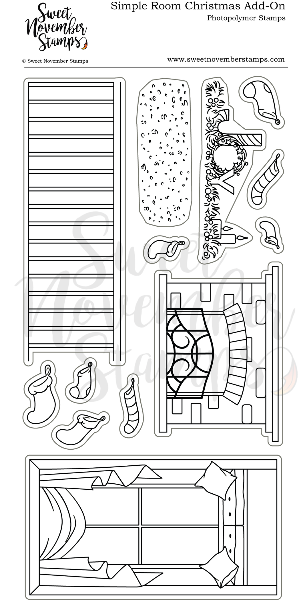 Clear Stamp Set - Simple Room Christmas Add-On
